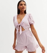 New Look Lilac Frill Tie front Playsuit